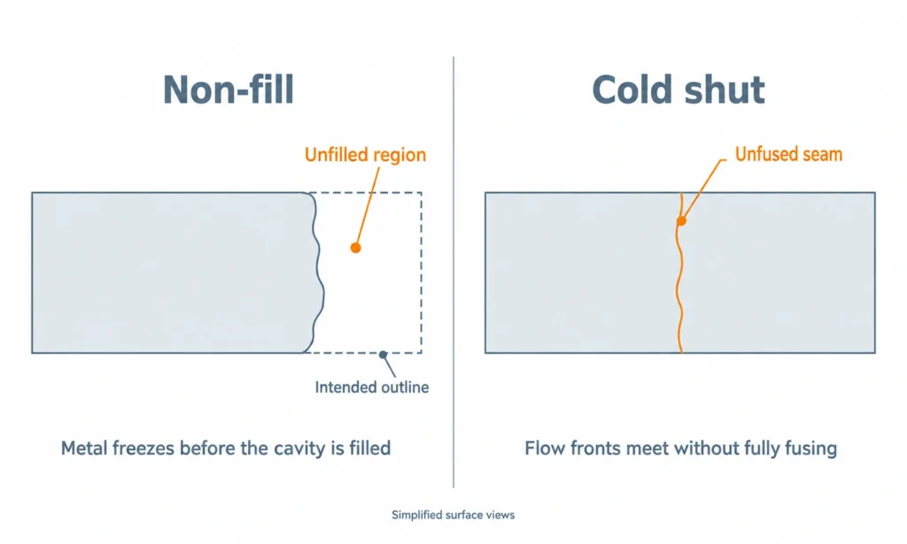 Investment Casting Defects - Non Fill Vs Cold Shut