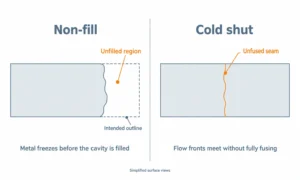 Investment Casting Defects - Non Fill Vs Cold Shut