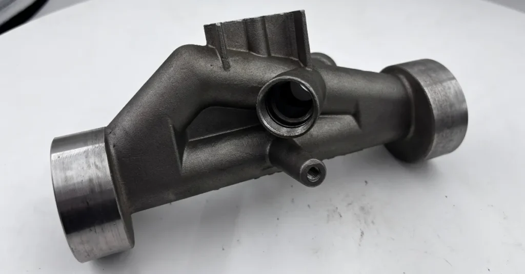 Stainless steel flow meter body with machined end connections and sensor ports