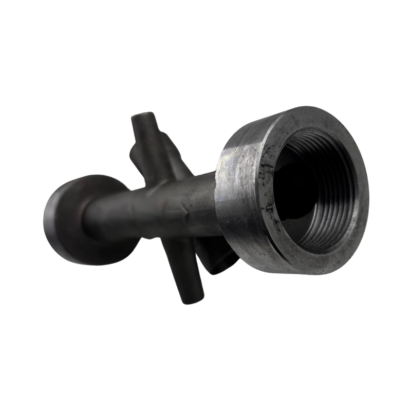 Internal thread and machined outer surface at a flow meter body end connection